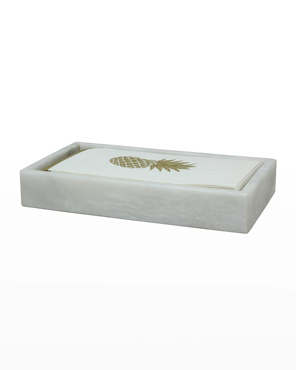 Image Marble Crafter Eris Collection Pearl White Marble Guest Towel Tray