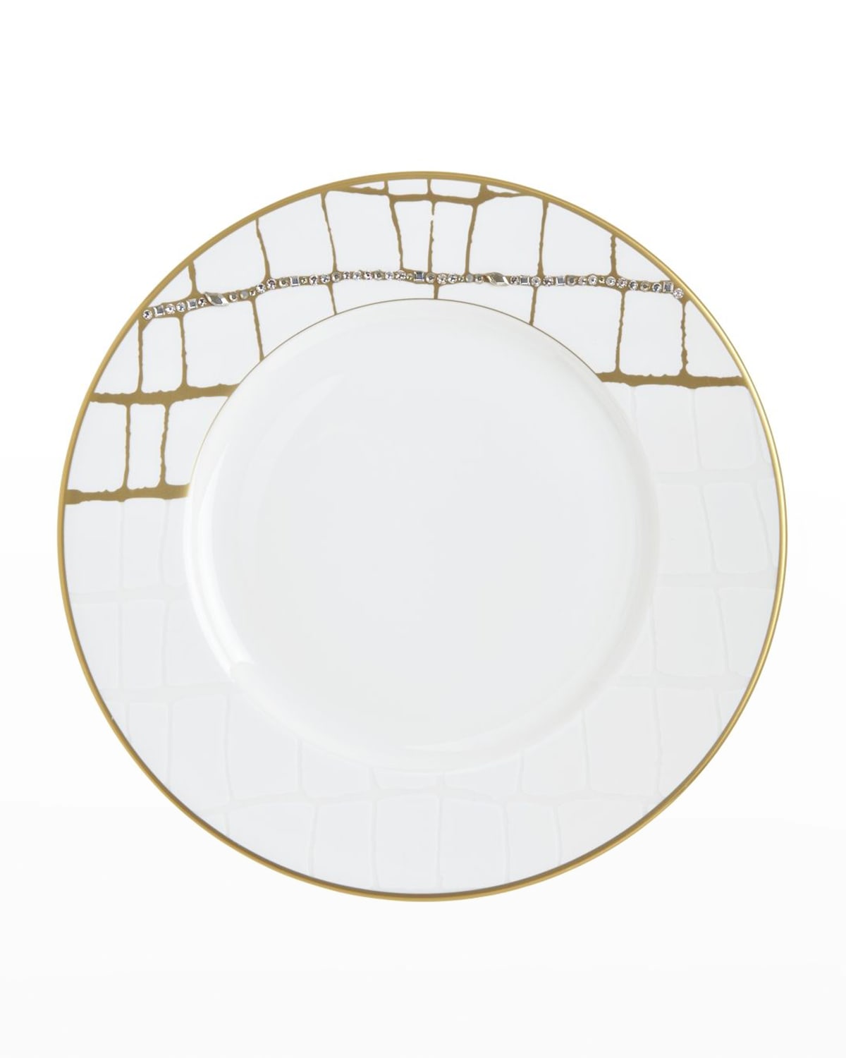 Image Prouna Alligator Salad/Dessert Plate with Crystal Details