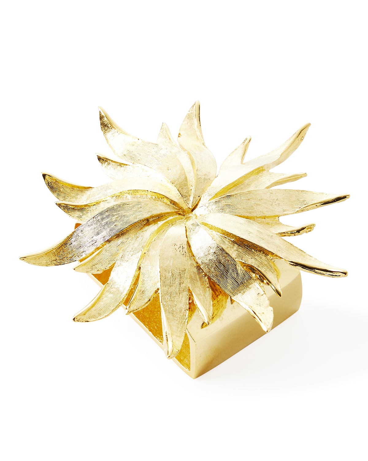 Image Nomi K Matte Gold Sunburst Napkin Rings, Set of 4