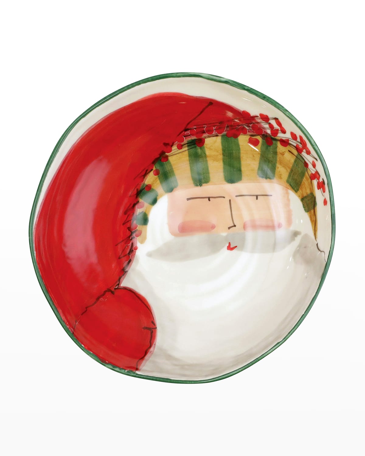 Image Vietri Old St. Nick Stripe Hat Pasta Bowl