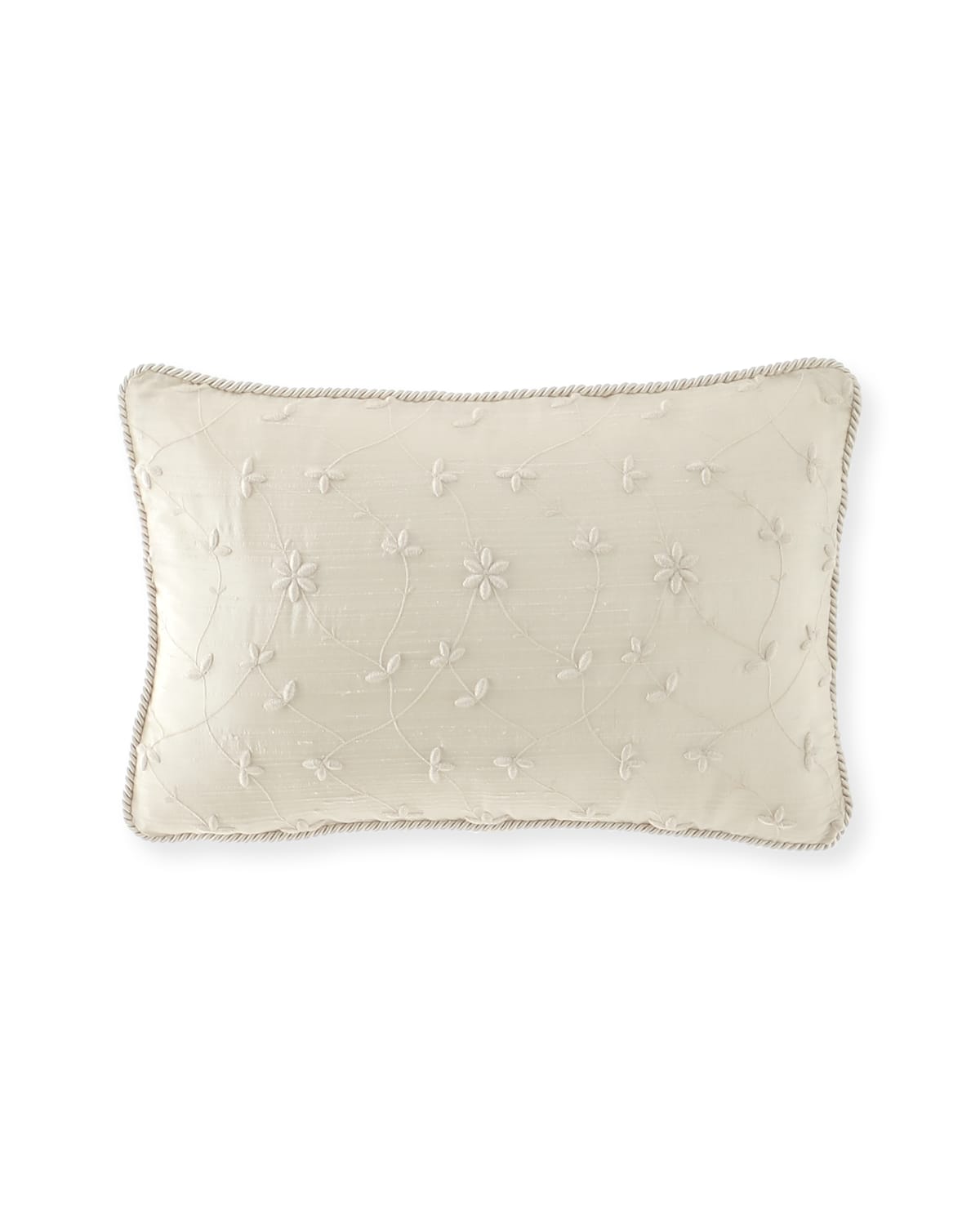 Image Austin Horn Collection Jubilee Embroidered Silk Feather Boudoir Pillow