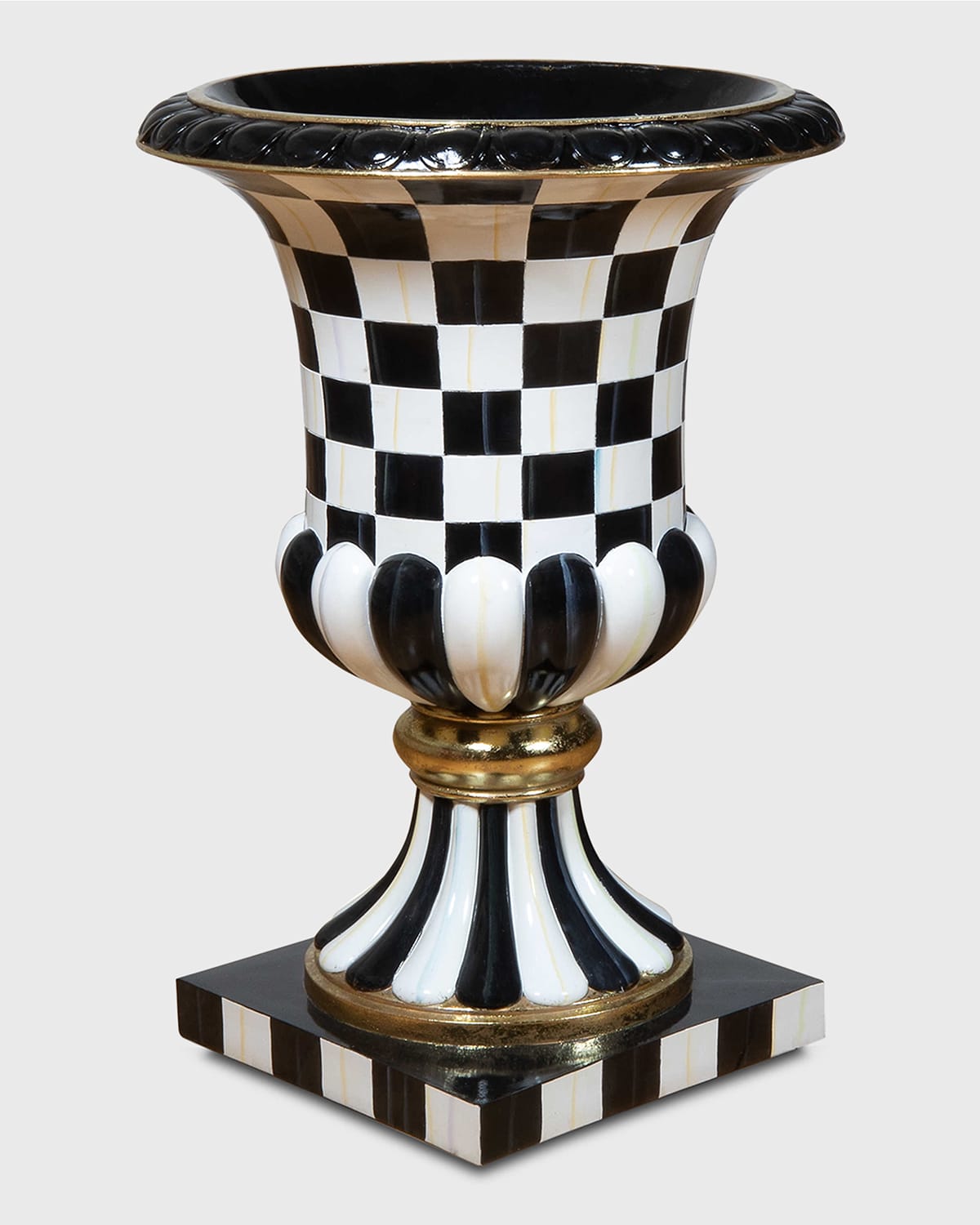Image MacKenzie-Childs Courtly Check Pedestal Urn
