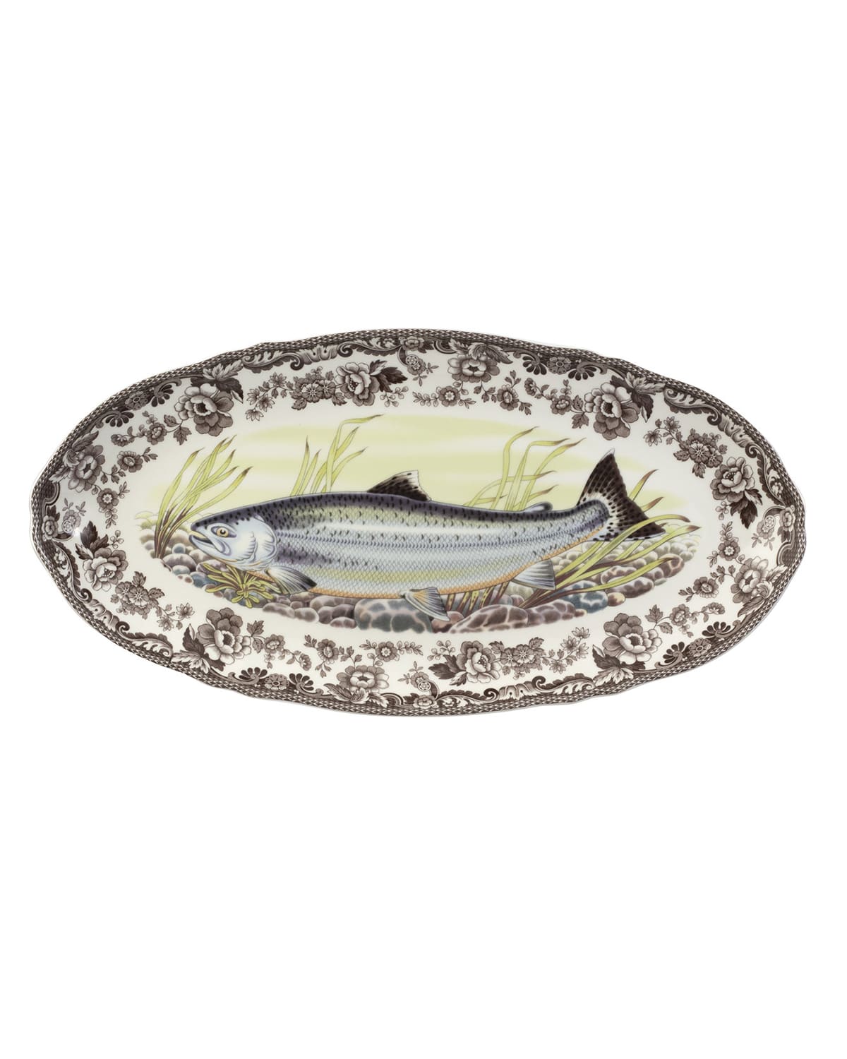 Image Spode King Salmon Fish Dish, 18.5"