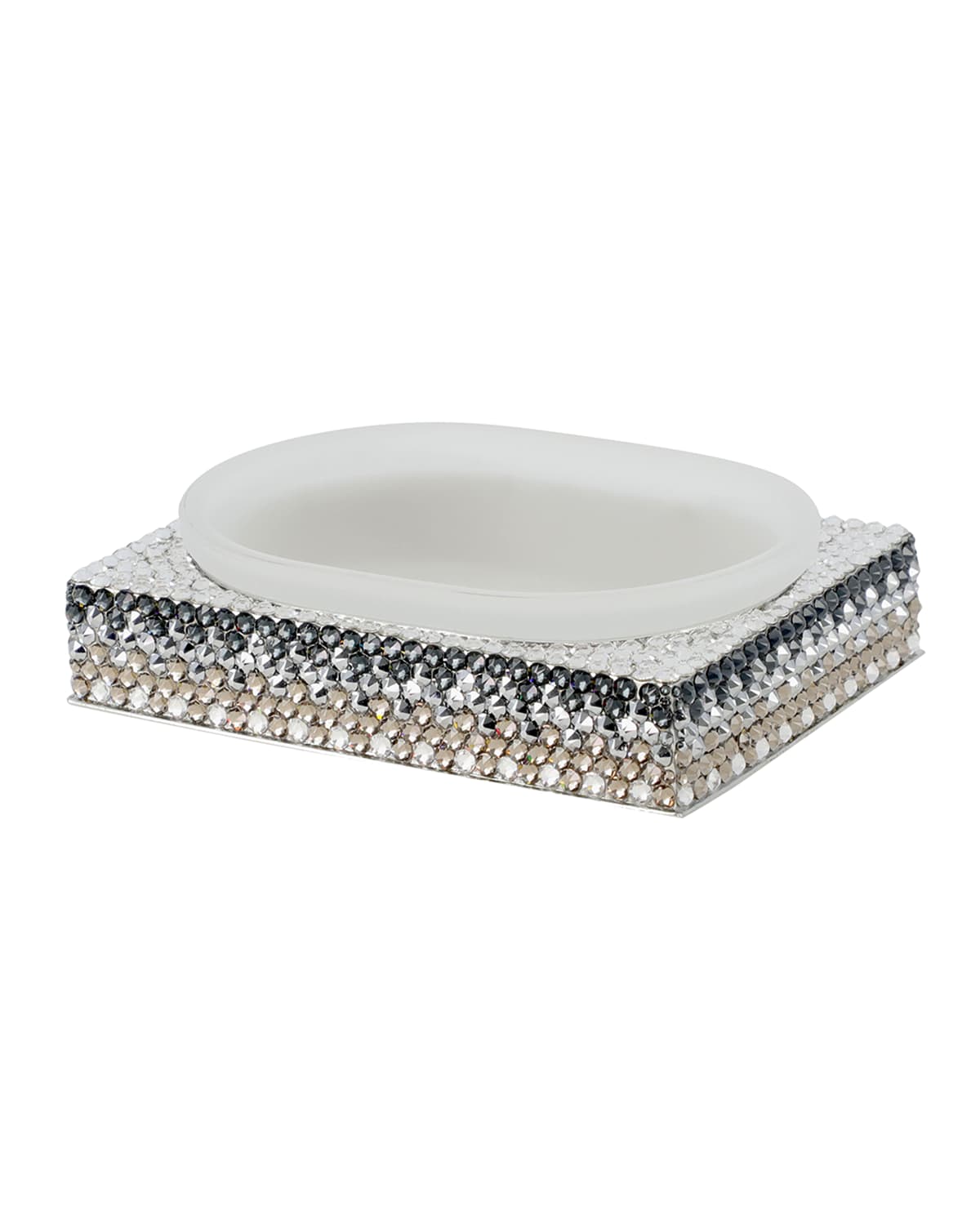 Image Mike & Ally Biarritz Soap Dish with Swarovski Crystals, Silver