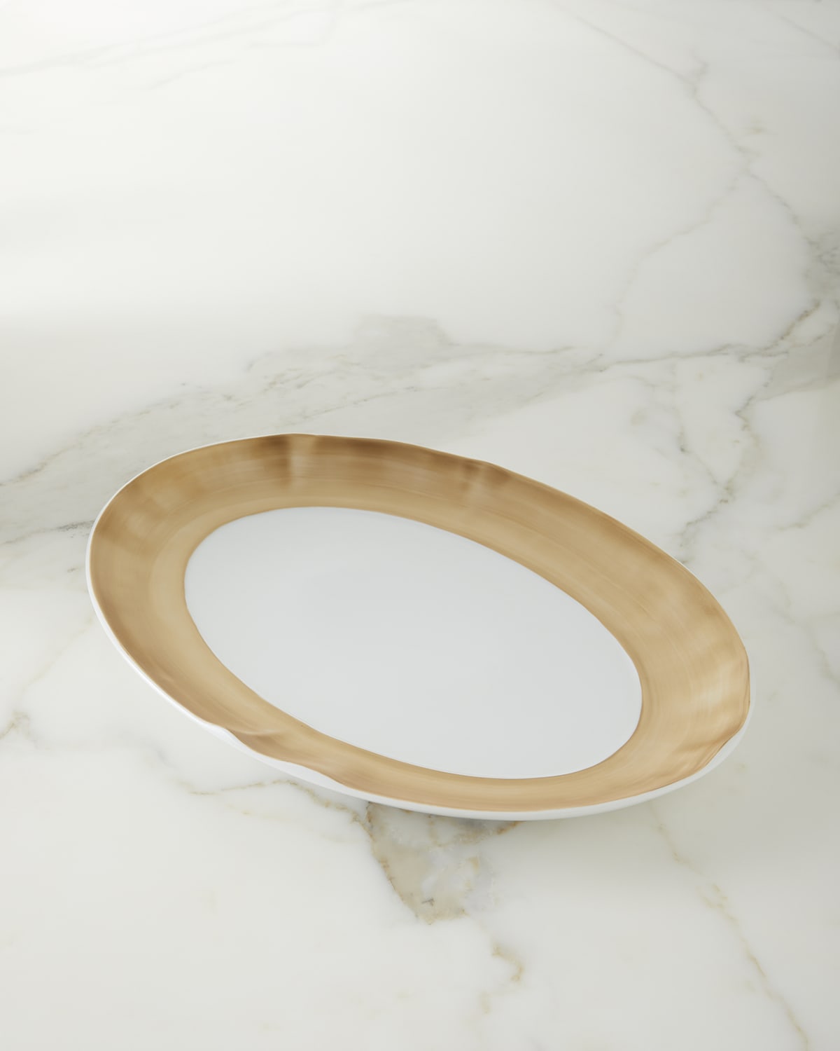 Image Neiman Marcus Brushstroke Gold Small Platter