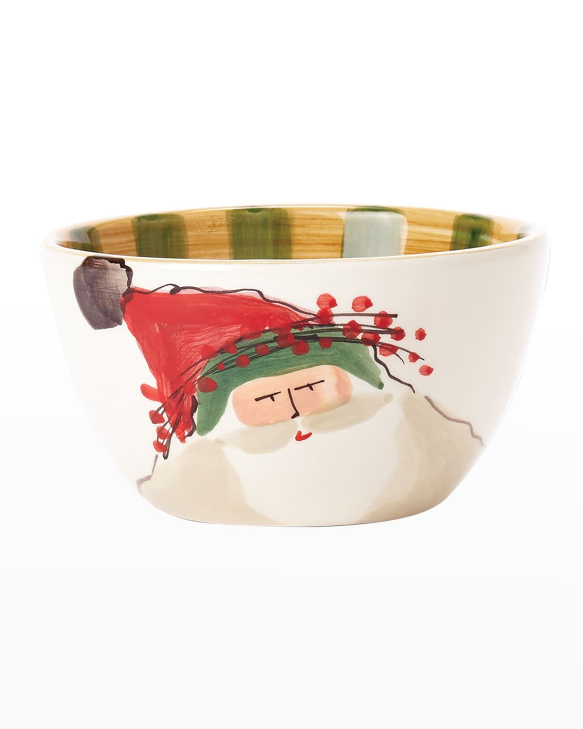 Image Vietri Old St. Nick Cereal Bowl Green Hat