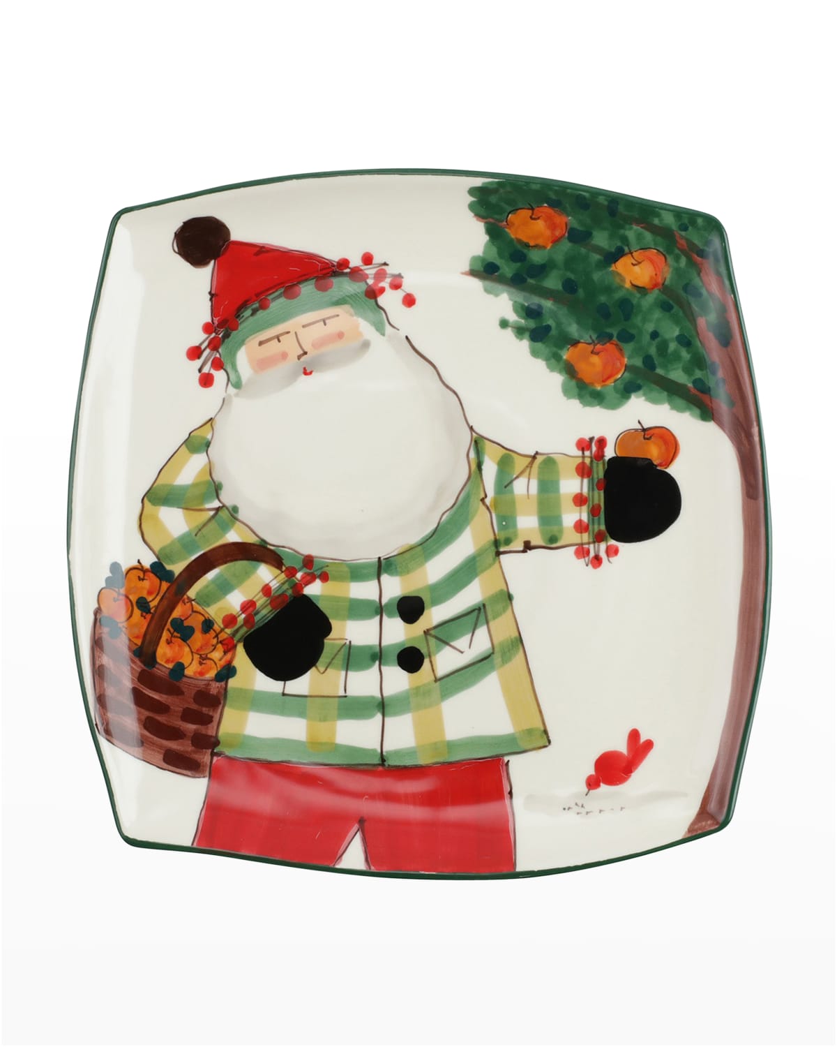 Image Vietri Old St. Nick Square Platter W/ Apples