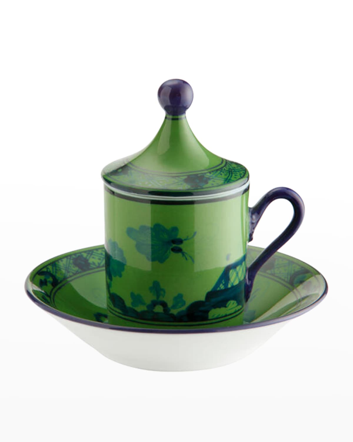 Image GINORI 1735 Empire-Style Coffee Cups & Saucers, Set of 2 - Emerald