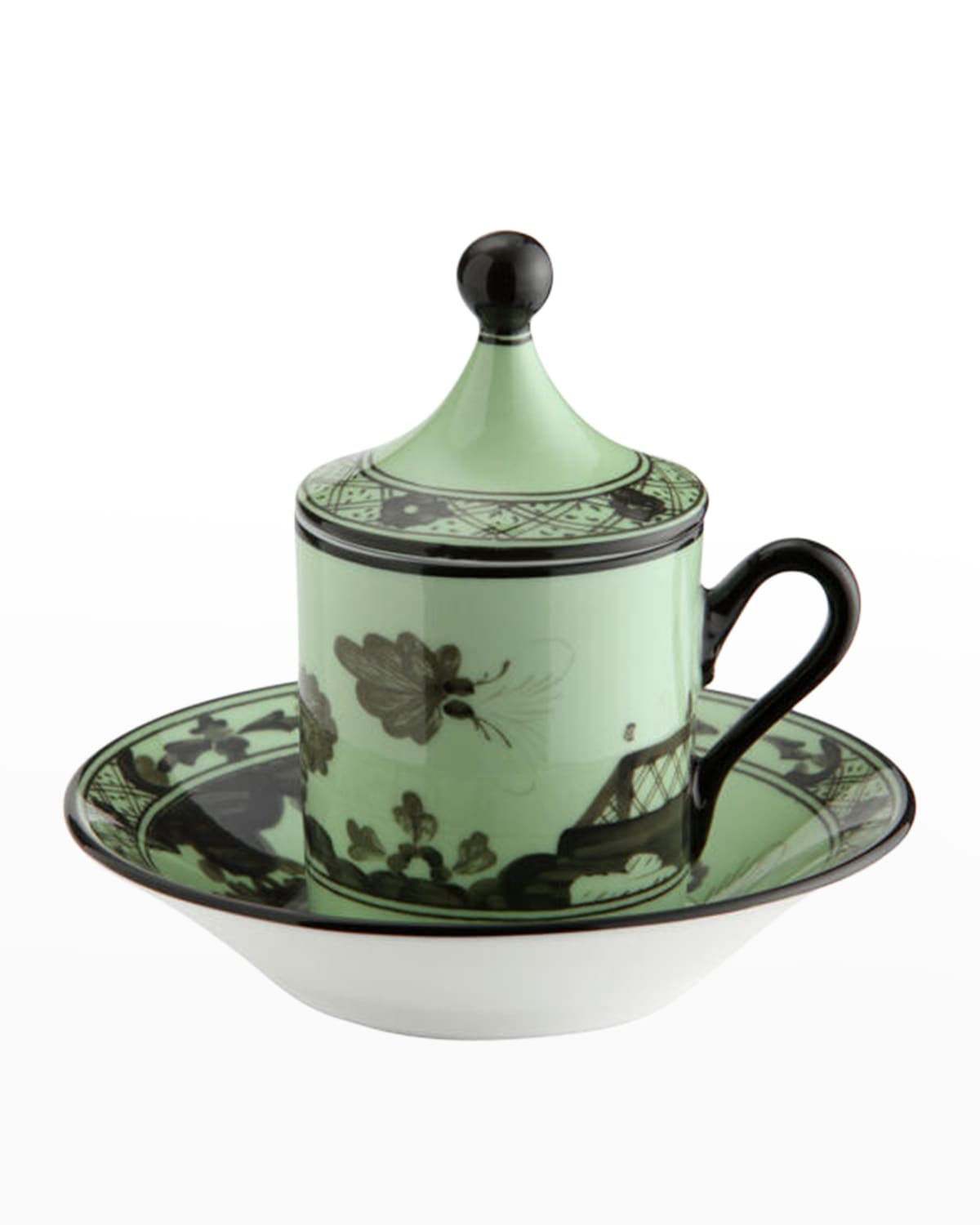 Image GINORI 1735 Empire-Style Coffee Cups & Saucers, Set of 2 - Green