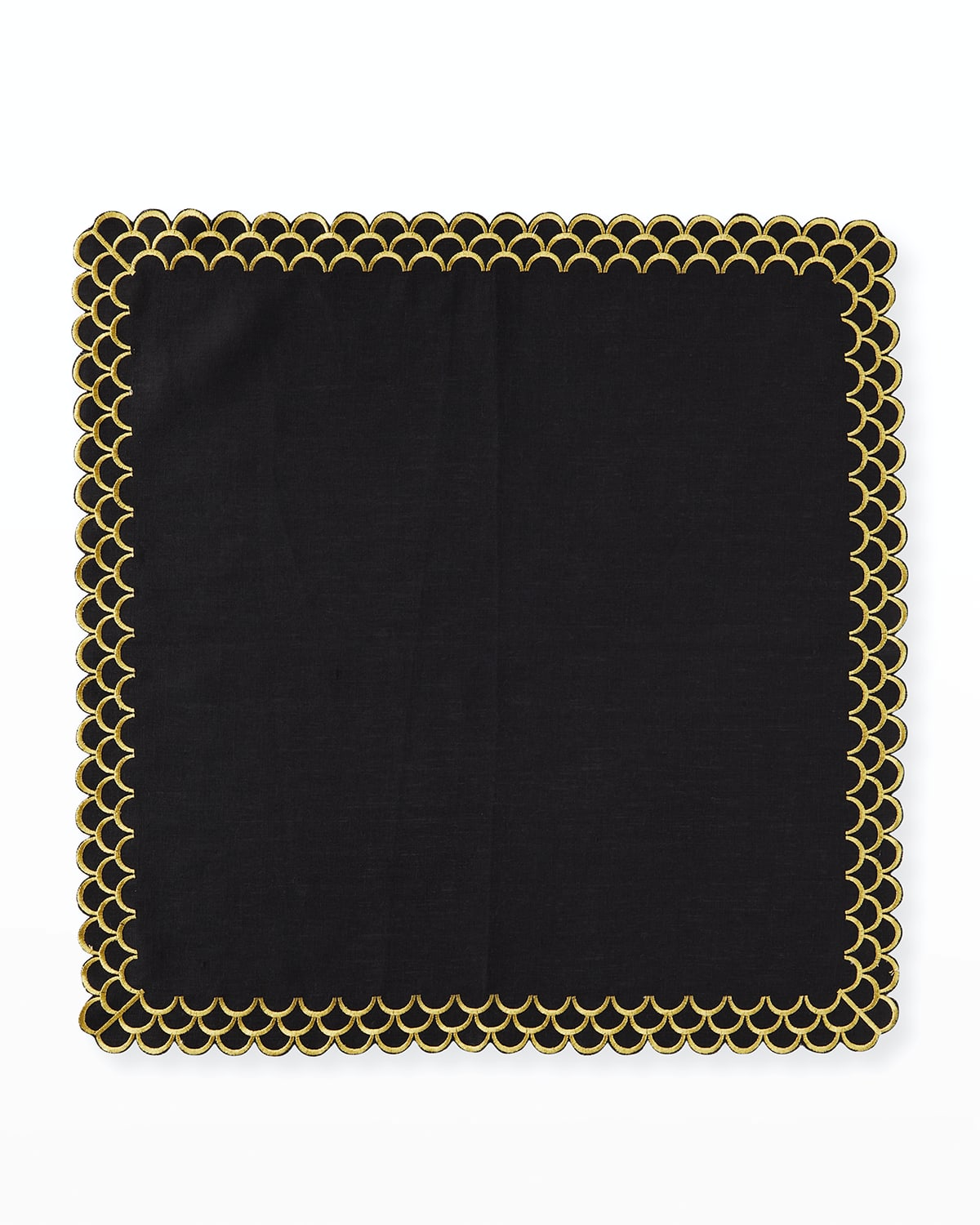 Image Nomi K Peacock Hand-Embroidered Linen Napkin