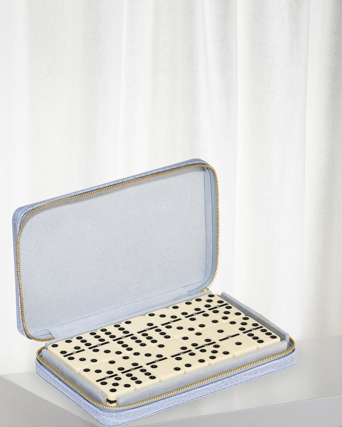 Image AERIN Enzo Travel Domino Set, Hydrangea Blue