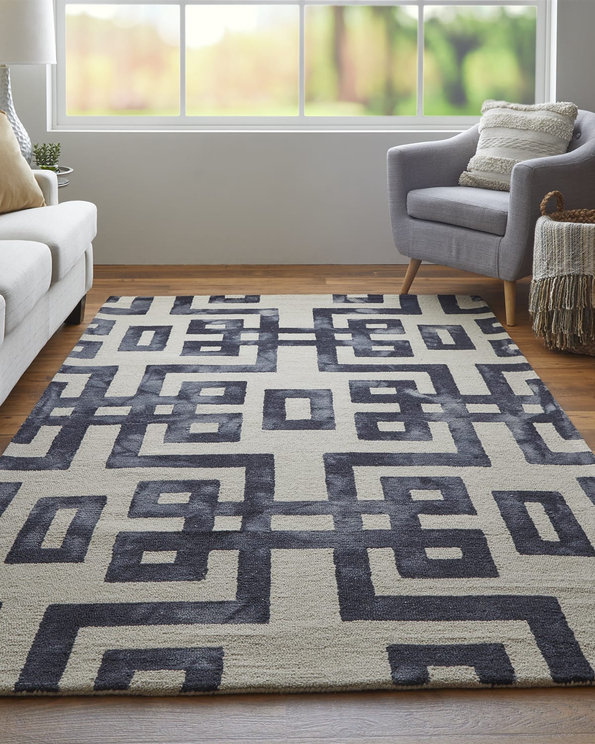 Weave & Wander Marengo Tufted Greek Key Wool Rug Collection HC