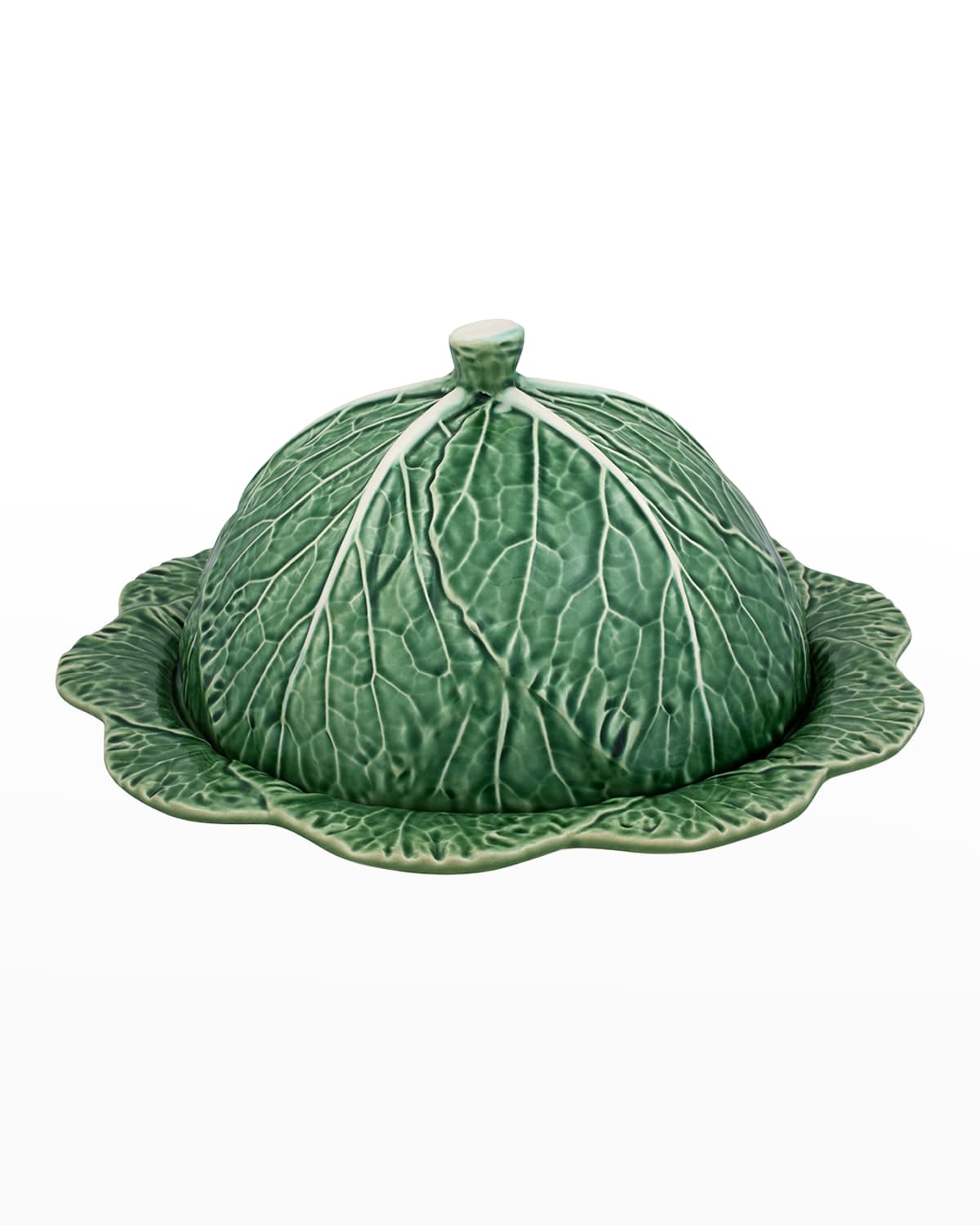 Image Bordallo Pinheiro Cabbage Cheese Tray with Lid, Green