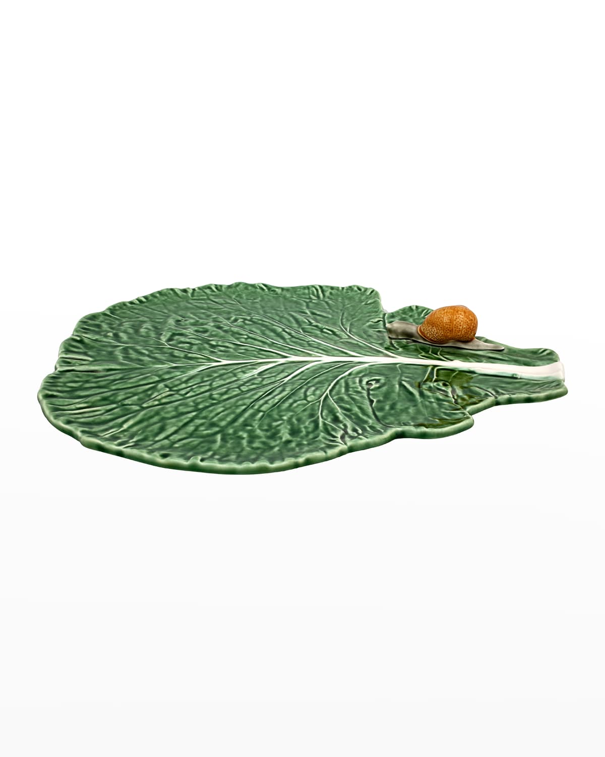 Image Bordallo Pinheiro Cabbage Leaf Tray With Snail Green
