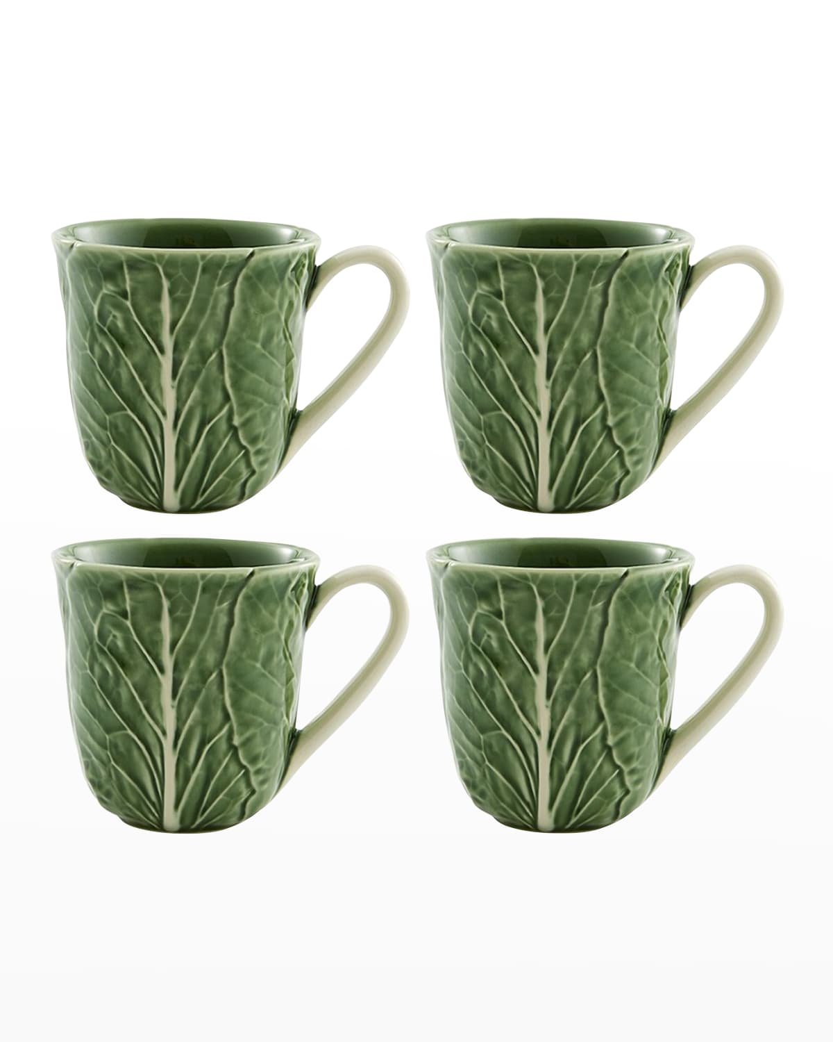 Image Bordallo Pinheiro Cabbage 16.9 oz. Mugs, Green - Set of 4