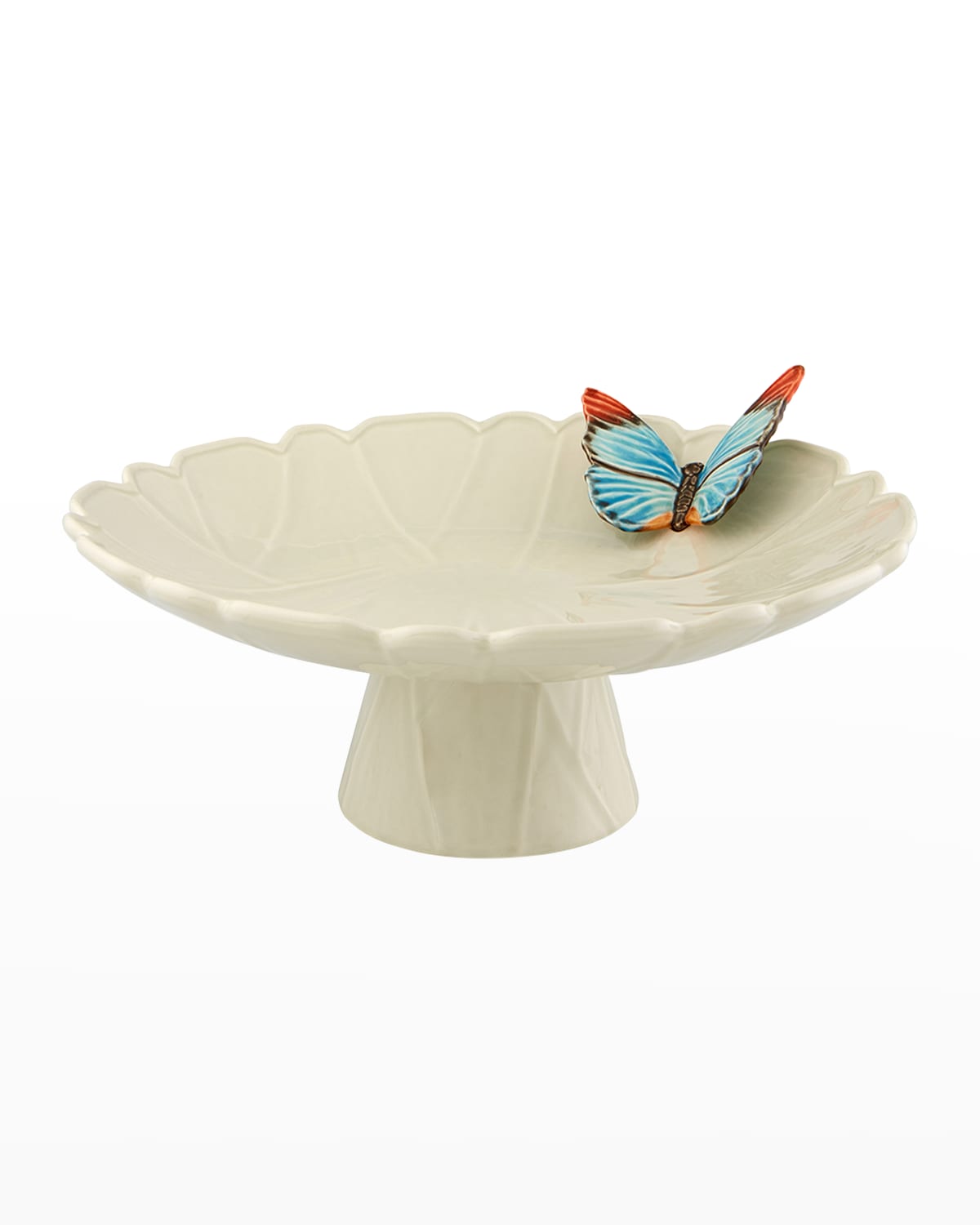 Image Bordallo Pinheiro "Cloudy Butterflies" Cake Plate by Claudia Schiffer, 15"