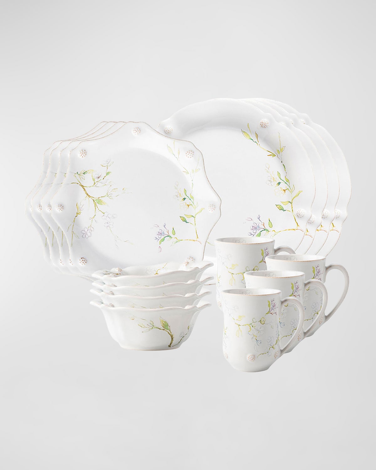 Image Juliska Berry & Thread Floral Sketch 16pc Place Setting - Jasmine