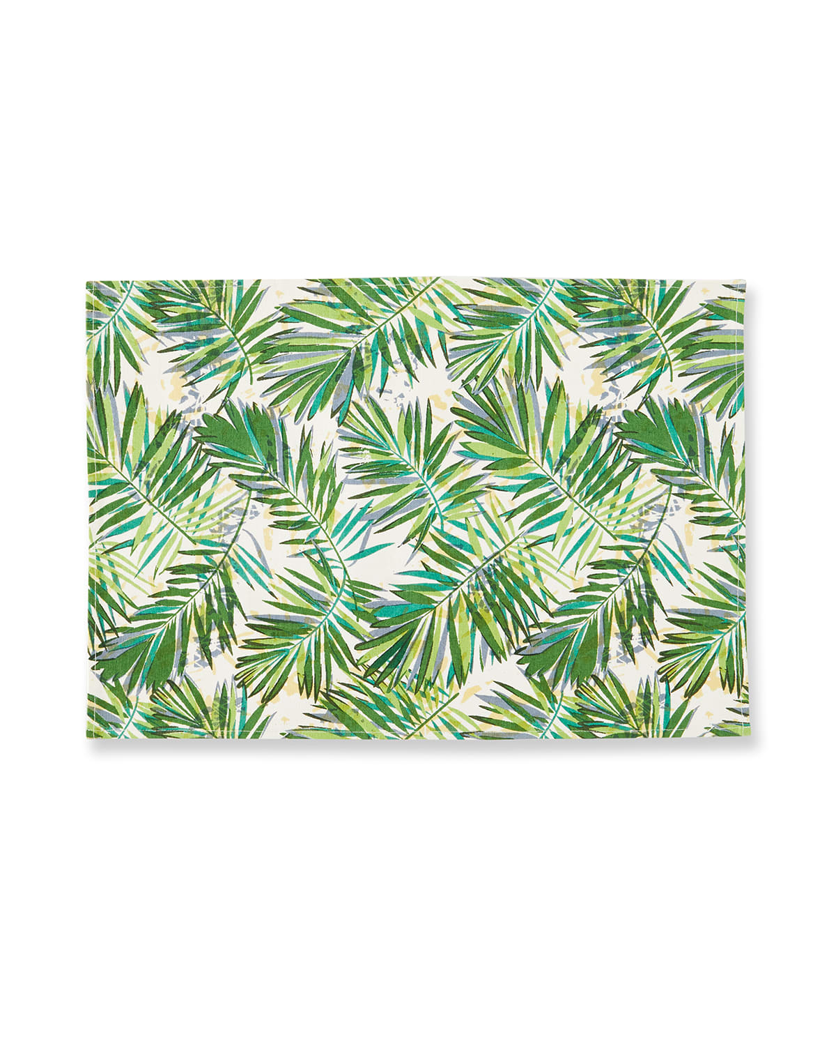 Image Handprint Frond White Set of 4 Placemats 13X19
