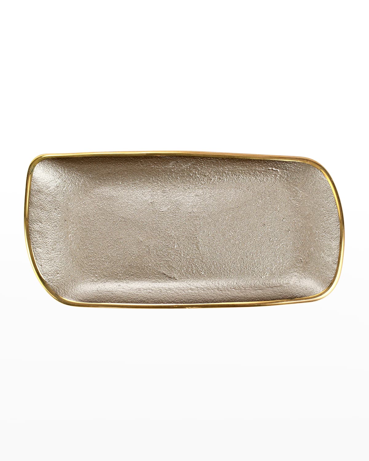 Image Vietri Metallic Glass Fawn Rectangular Tray