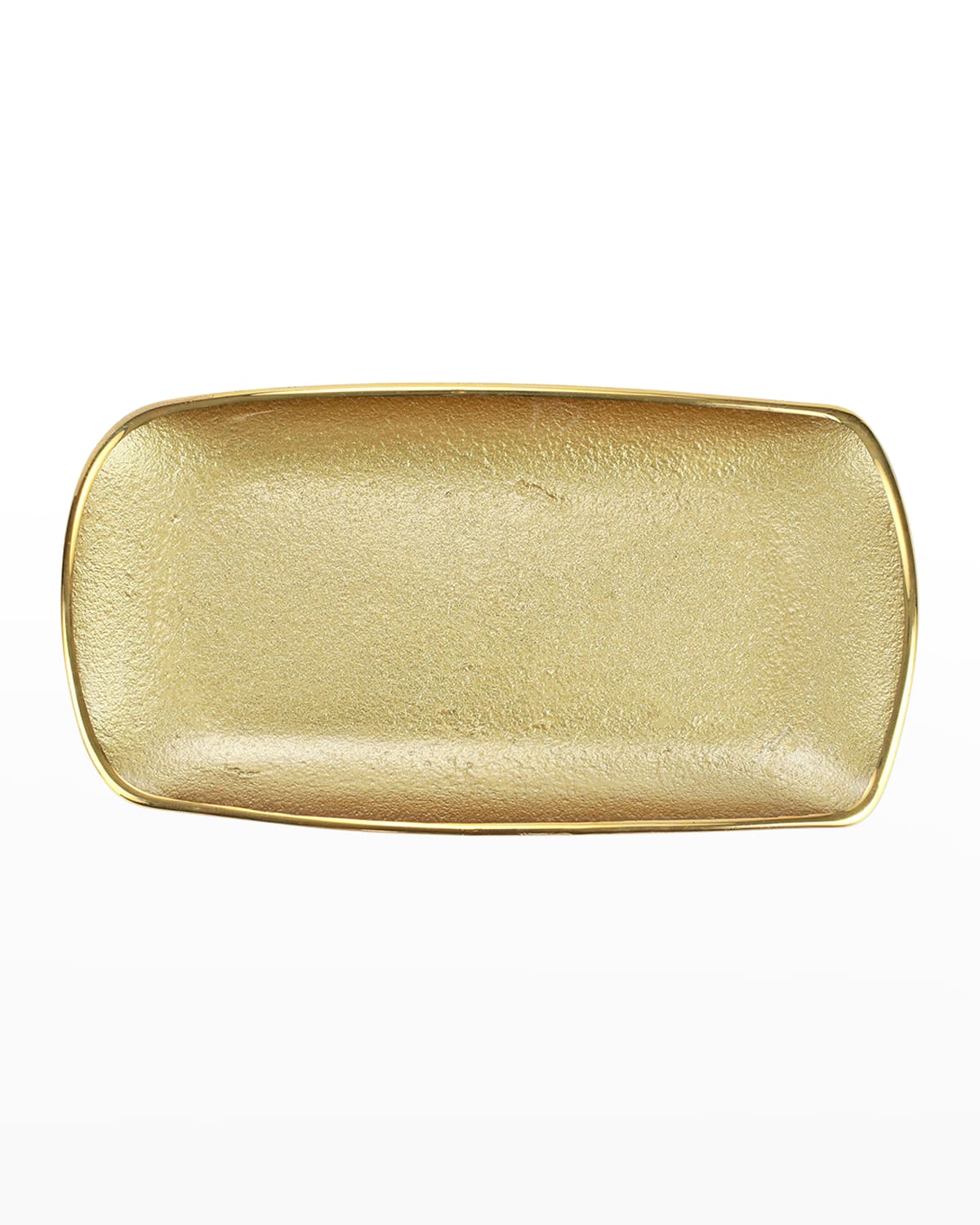 Image Vietri Metallic Glass Gold Rectangular Tray