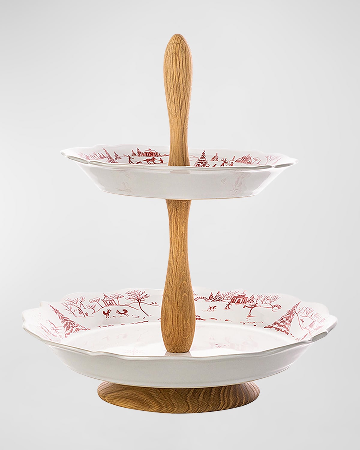 Image Juliska Country Estate Winter Frolic Ruby Two Tier Server
