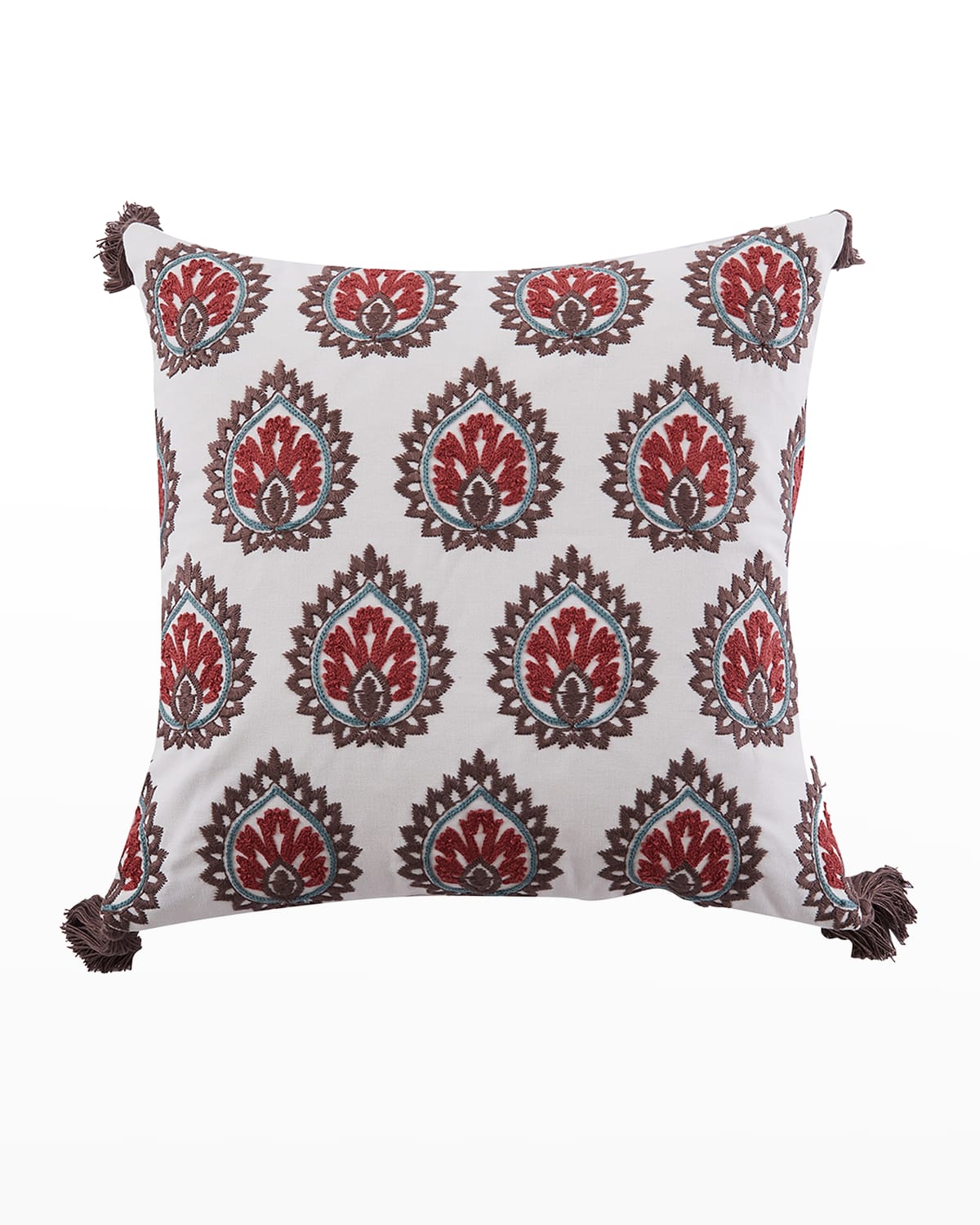 Image Kassandra Crewel Medallion Tassel Pillow - 18"