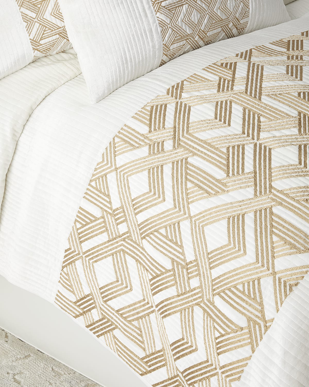 Image Callisto Home Tornito Channel-Quilted Quilt, Queen