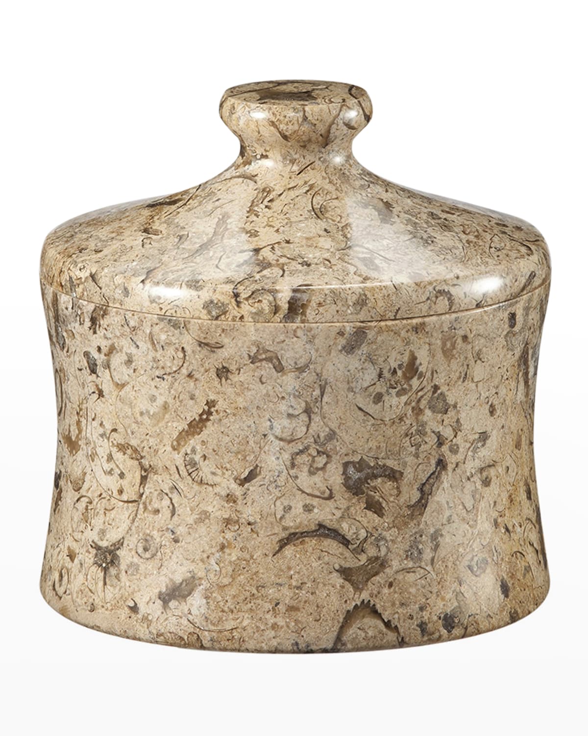 Image Marble Crafter Fossil Stone 4"Dia. Cannister