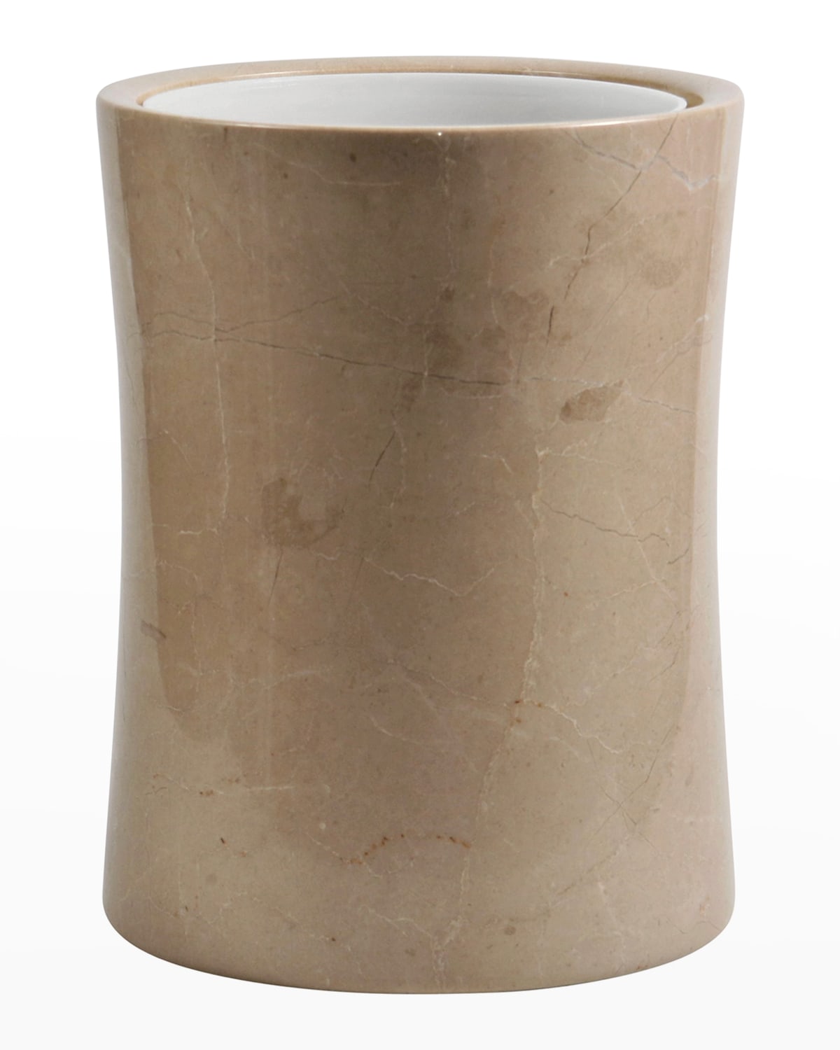 Image Marble Crafter Myrtus Verona Beige Marble Waste Bin w/ Liner