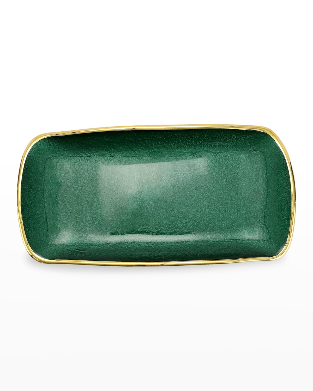 Image Vietri Metallic Glass Emerald Rectangle Tray