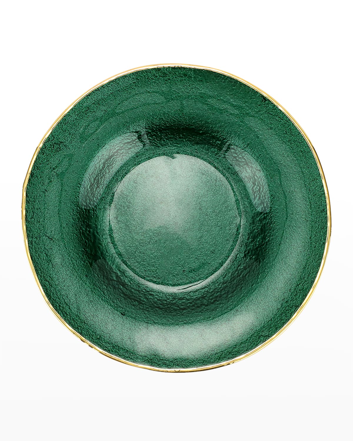Image Vietri Metallic Glass Emerald Salad Plate 