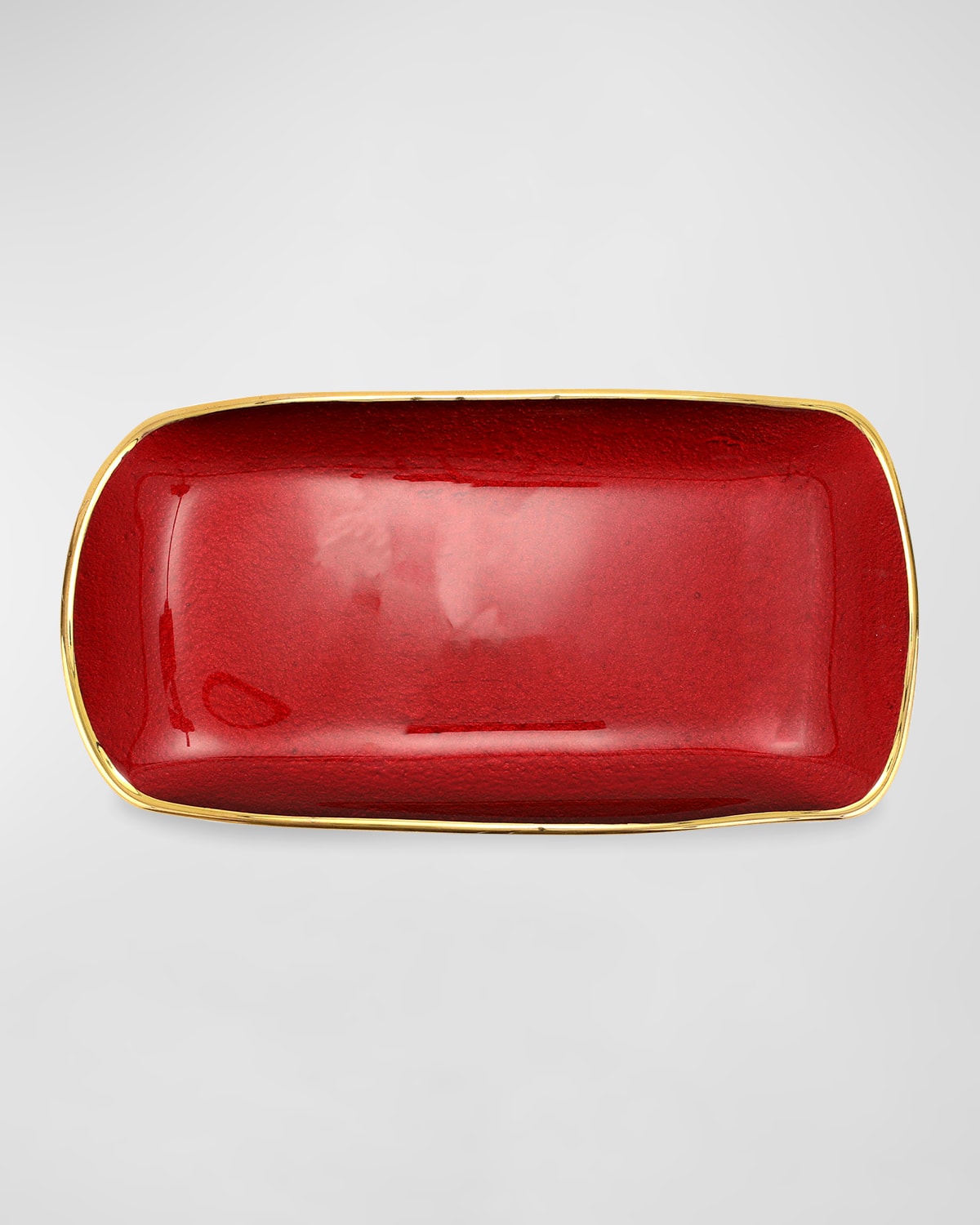 Image Vietri Metallic Glass Ruby Rectangle Tray