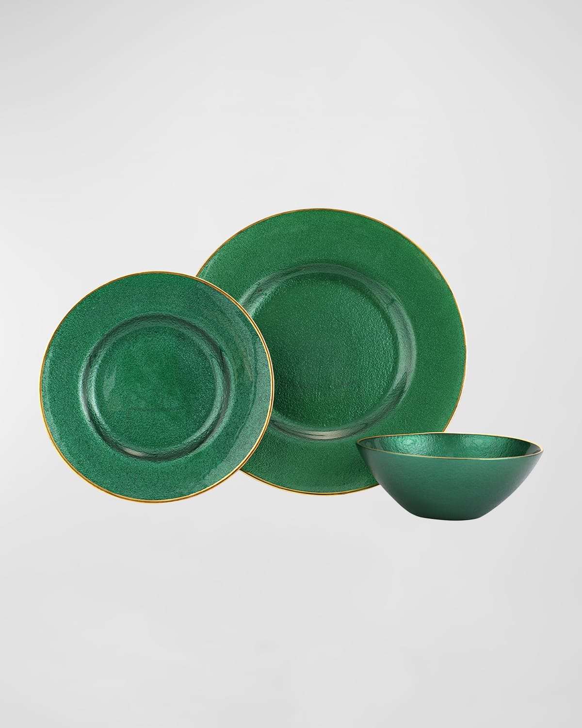 Image Vietri Metallic Glass Emerald 3-Piece Place Setting