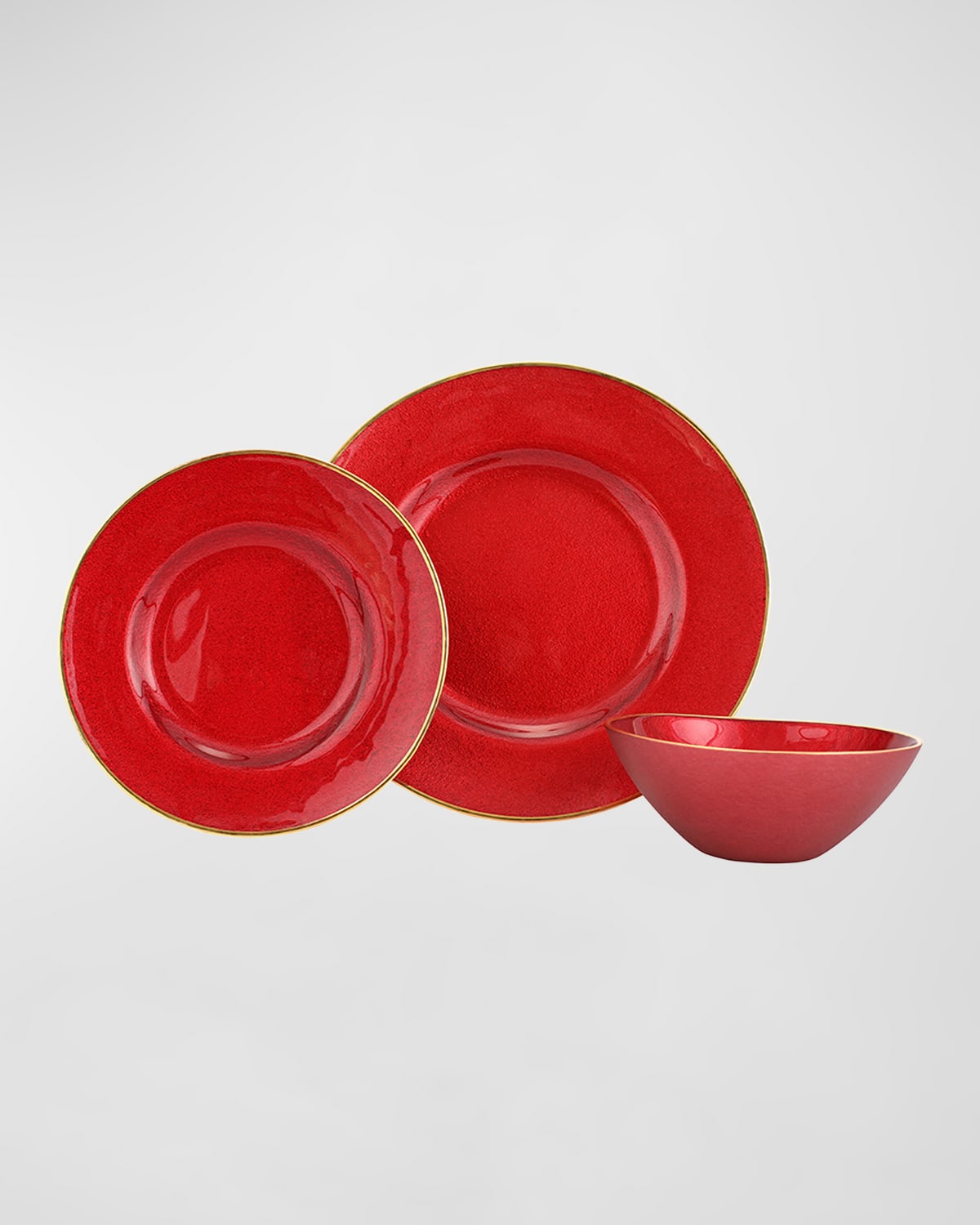 Image Vietri Metallic Glass Ruby 3-Piece Place Setting