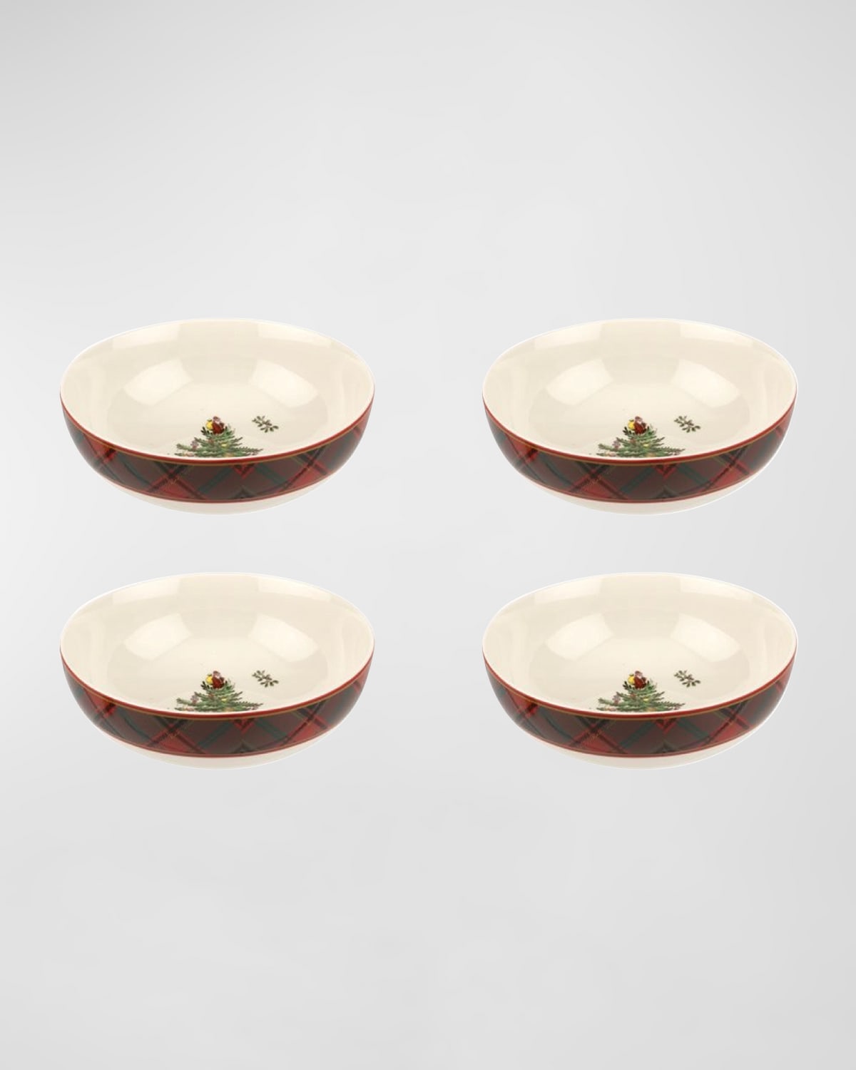 Image Spode Christmas Tree Tartan Bowl, Set of 4