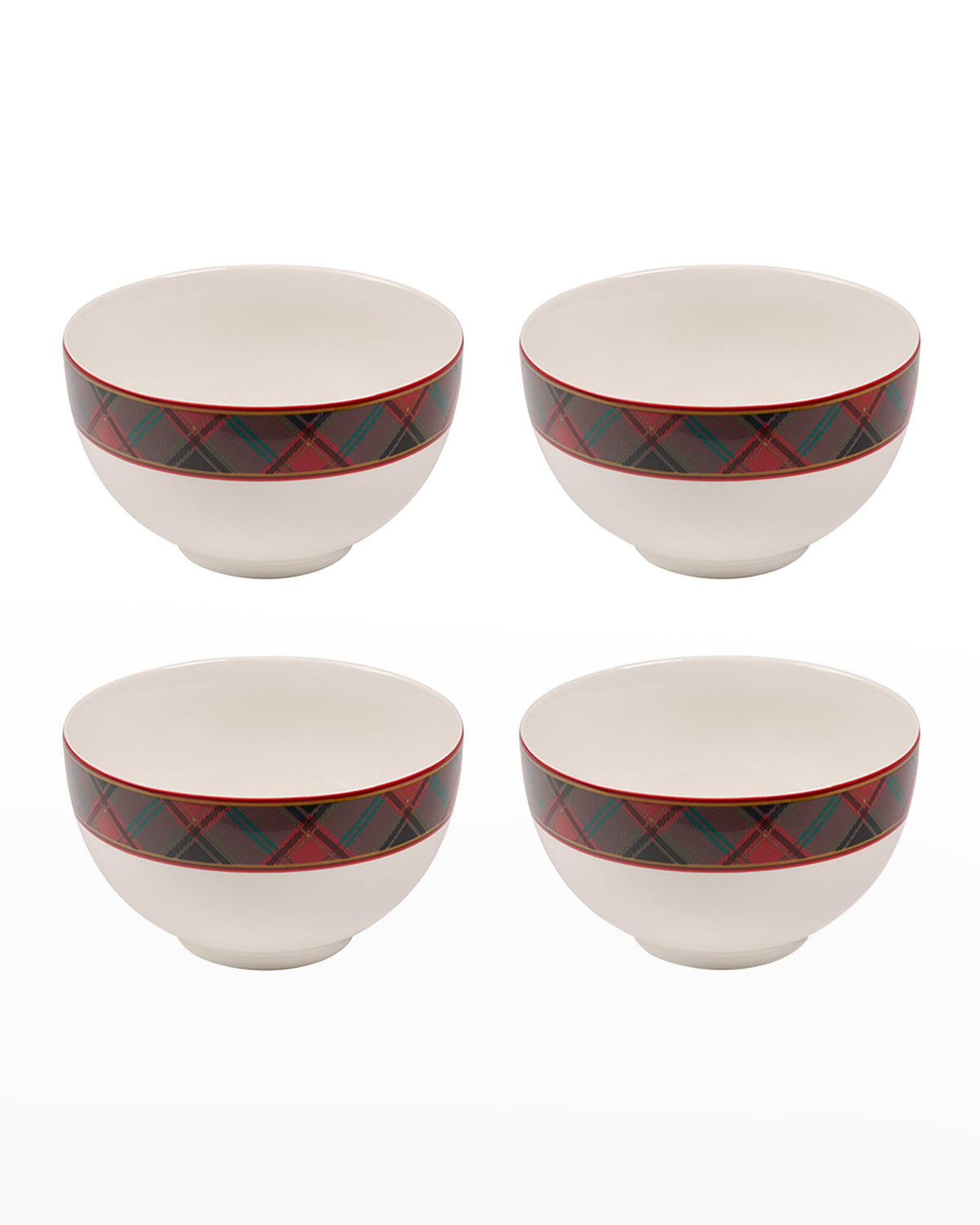 Image Spode Christmas Tree Tartan Rice Bowl, Set of 4