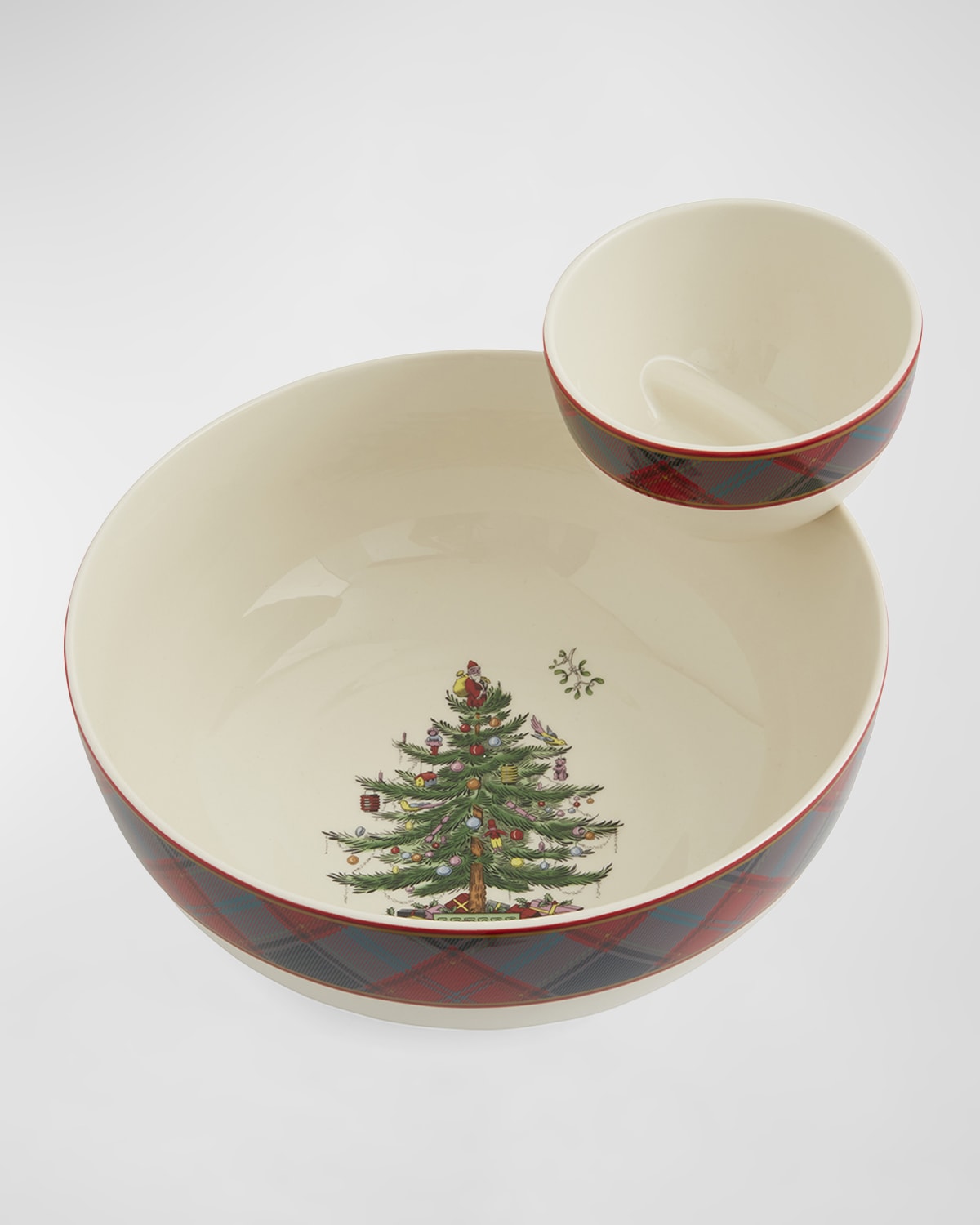 Image Spode Tartan 2-Piece Tiered Chip and Dip