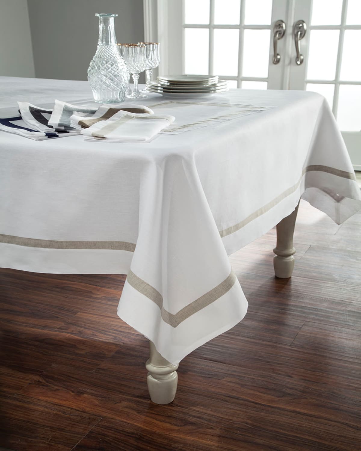 Image Home Treasures Fino Linen Tablecloth, 72" x 108"