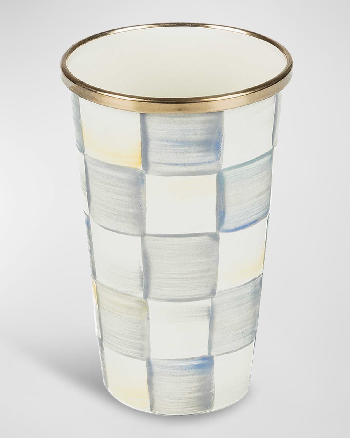 Image MacKenzie-Childs Sterling Check Enamel Tumbler, 10oz