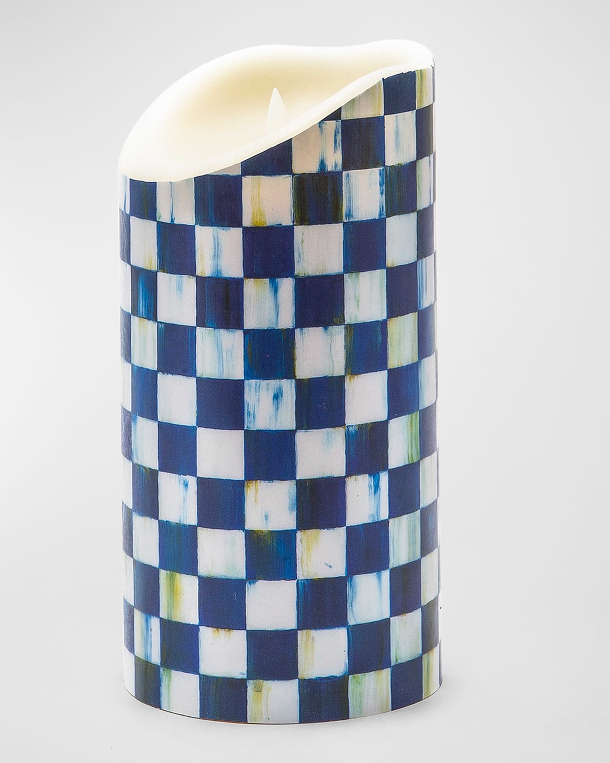 Image MacKenzie-Childs Royal Check Flicker Pillar Candle - 10"