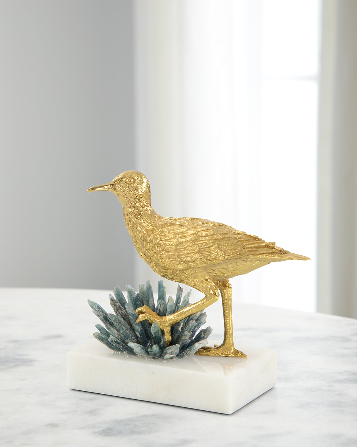 Image John-Richard Collection Brass Seagull and Cyanite Sculpture II