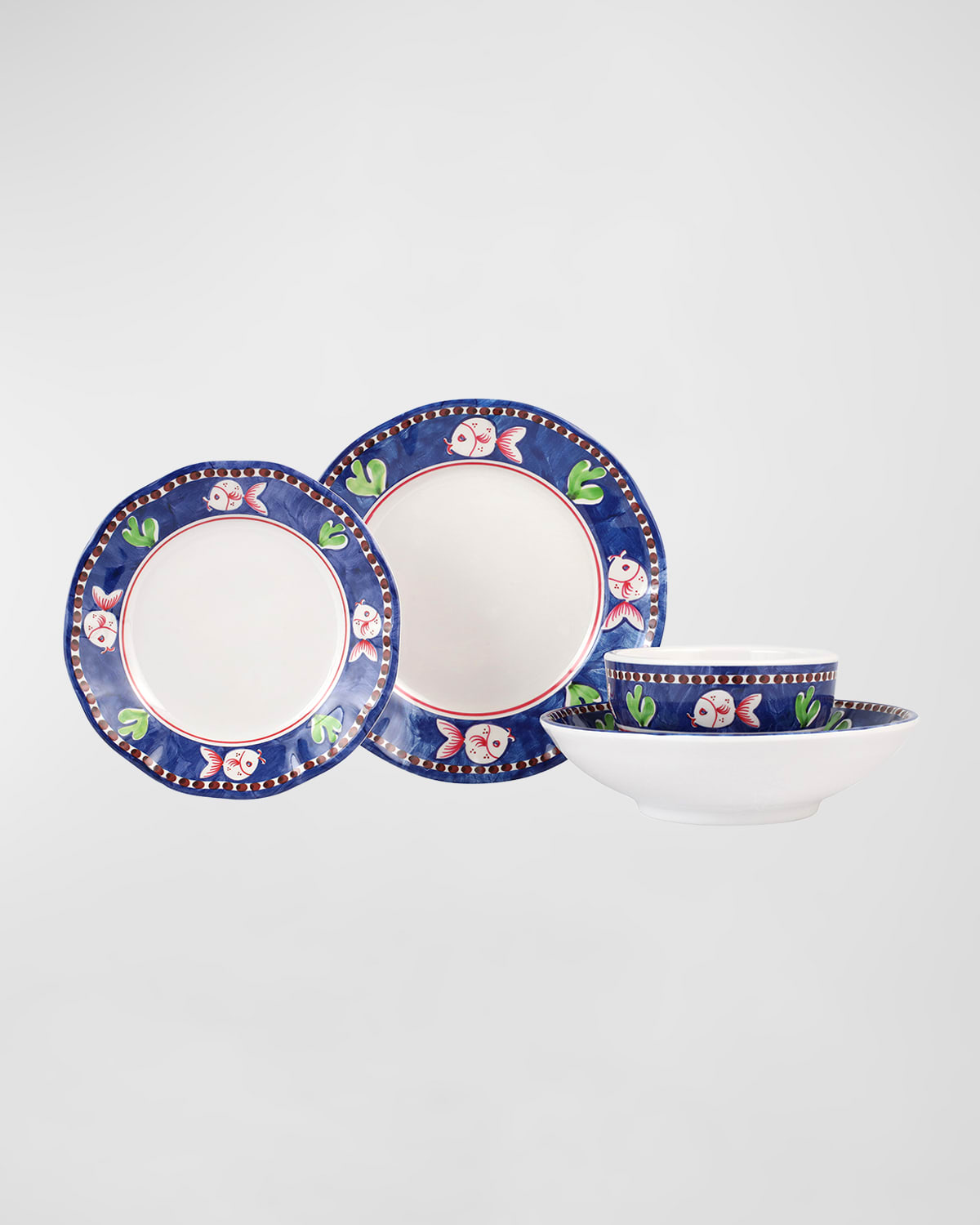 Image Vietri Melamine Campagna Pesce Four-Piece Place Setting 