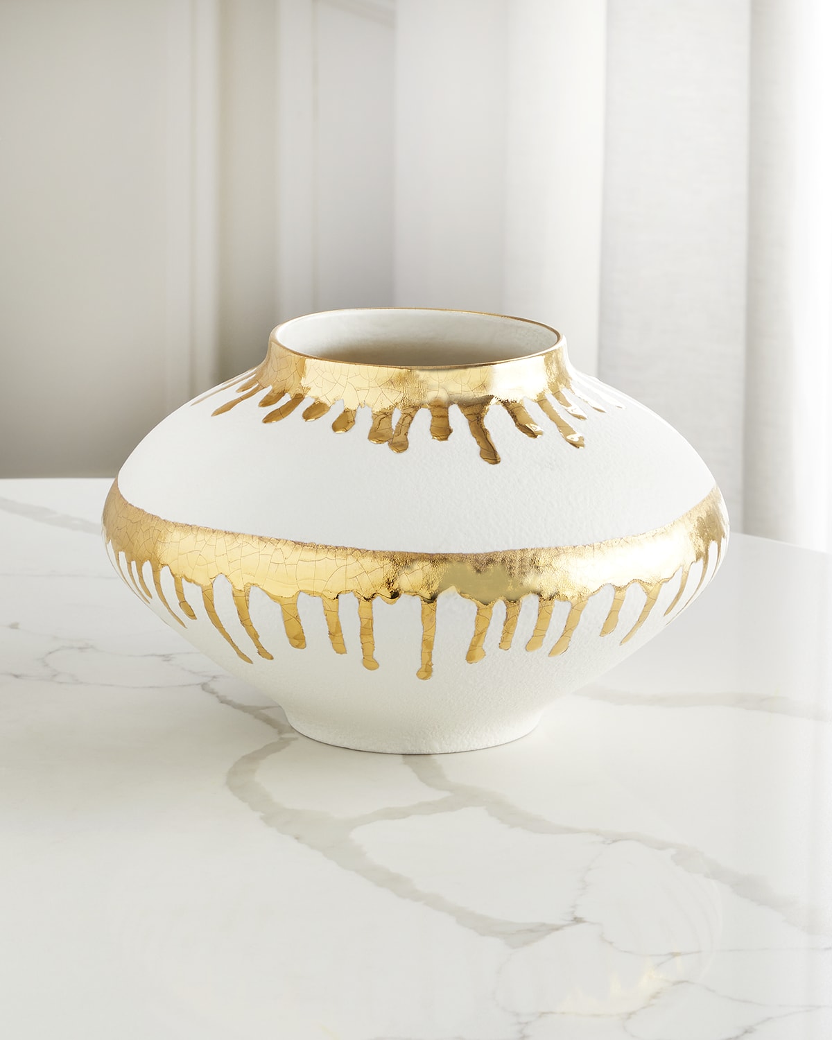 Image Global Views Small Nuove Vase - Gold Drips 