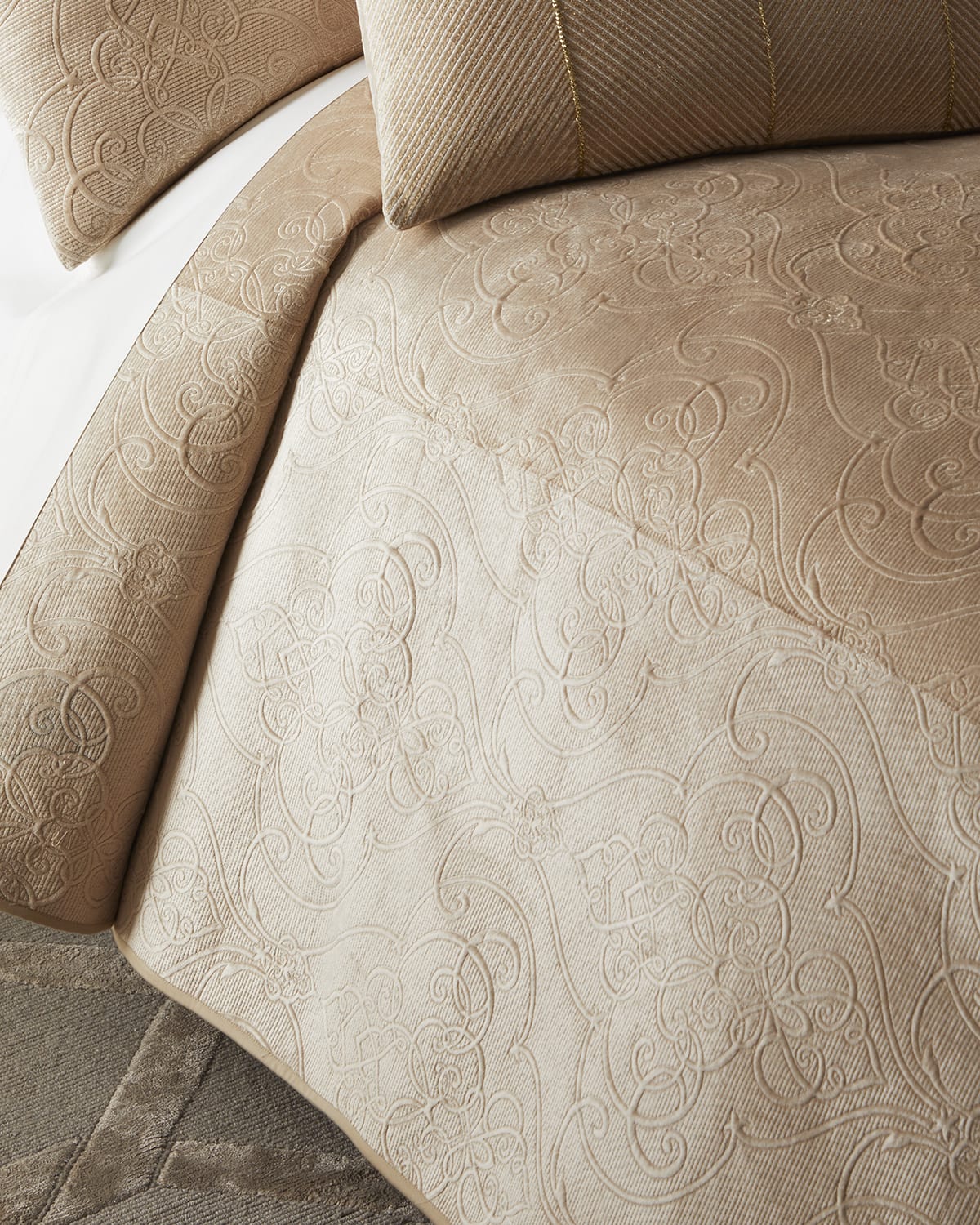 Image Callisto Home Davim Scroll Velvet Coverlet, King
