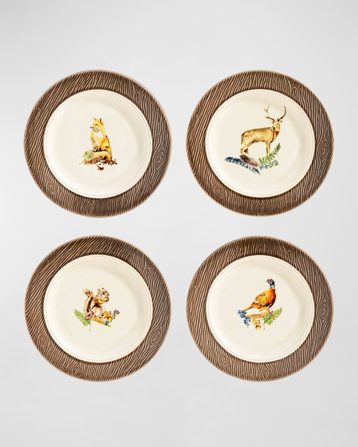 Image Juliska Forest Walk Assorted Animal Cocktail Plates, Set of 4 