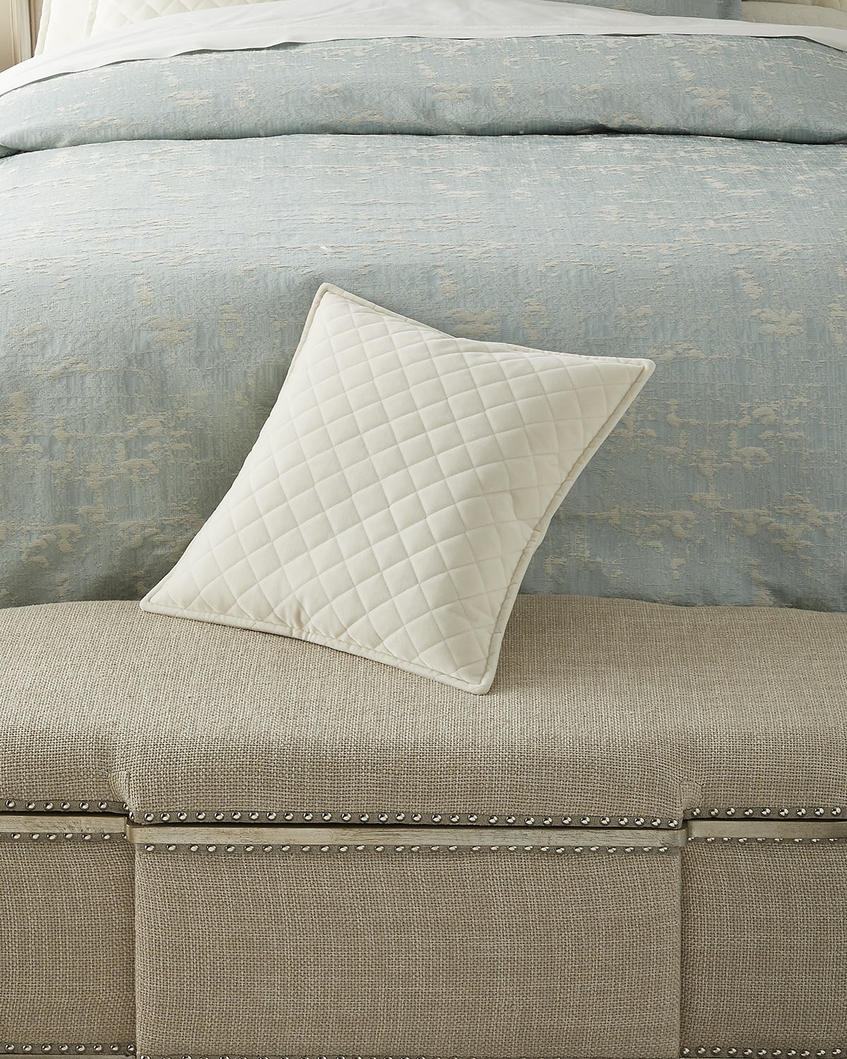Image Olivia Quido Ava Quilted Velvet Pillow, 20"Sq.