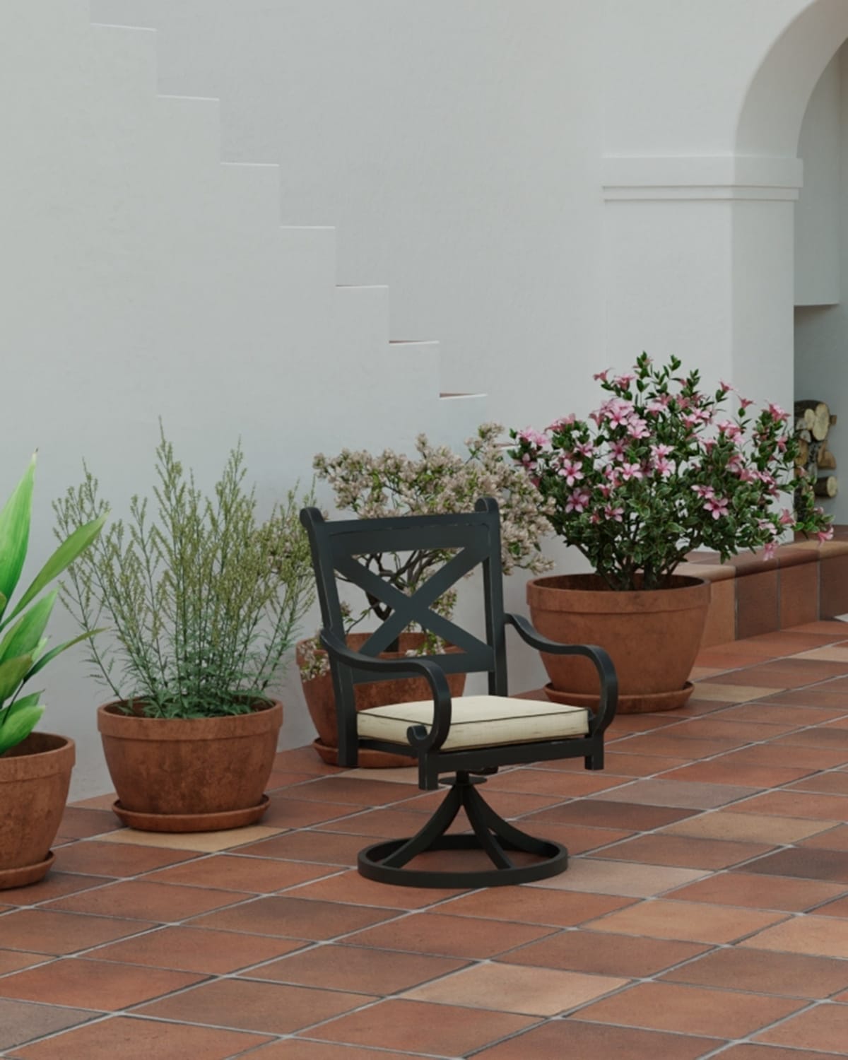 Image Sunset West Monterey Swivel Outdoor Dining Chair