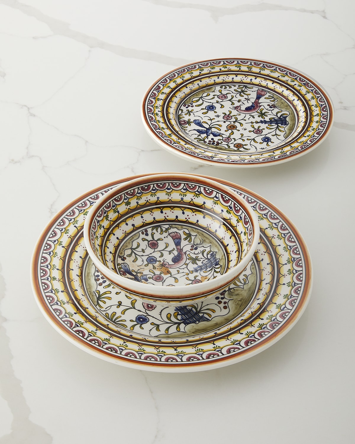 Image Neiman Marcus Pavoes 12-Piece Dinnerware Set