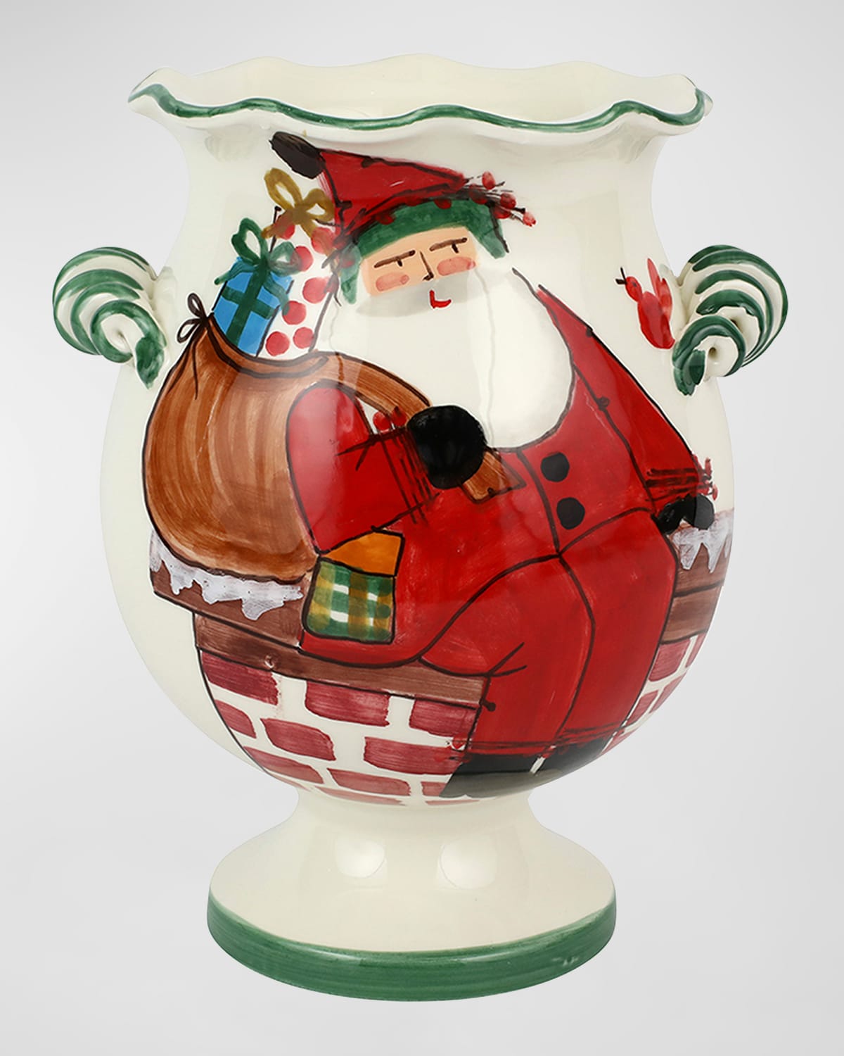 Image Vietri Old St. Nick Handled Cachepot with Gifts