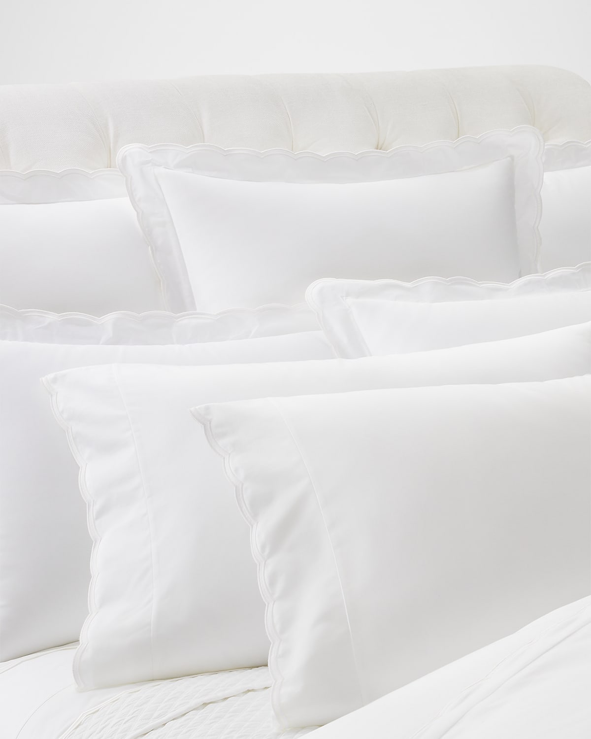 Image Ralph Lauren Home Malin Scallop 500 Thread Count Flat Sheet, KING